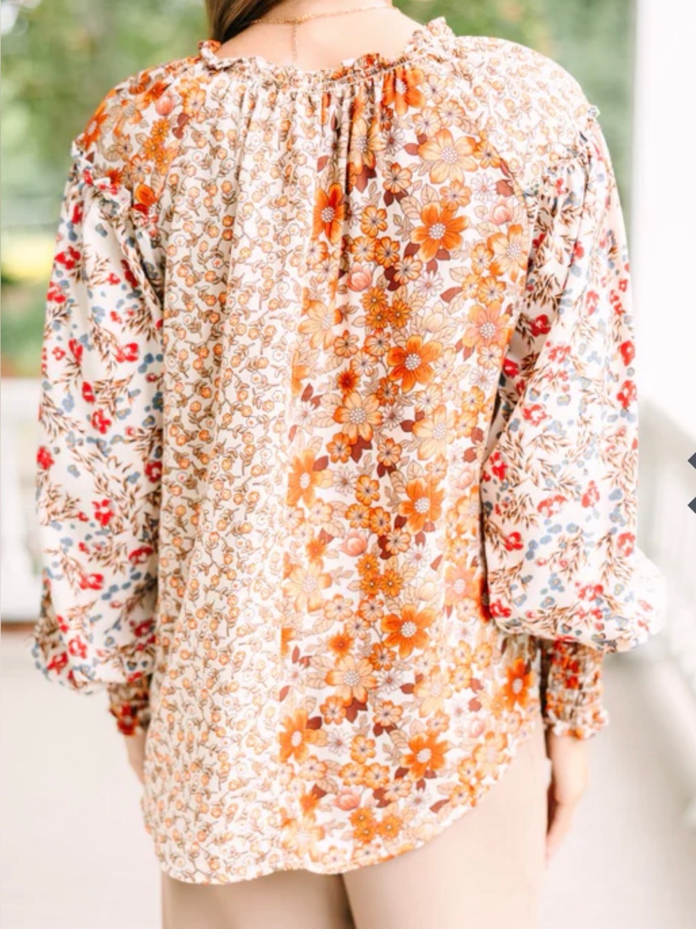 Umgee mixed print blouse size large - Picture 3 of 10